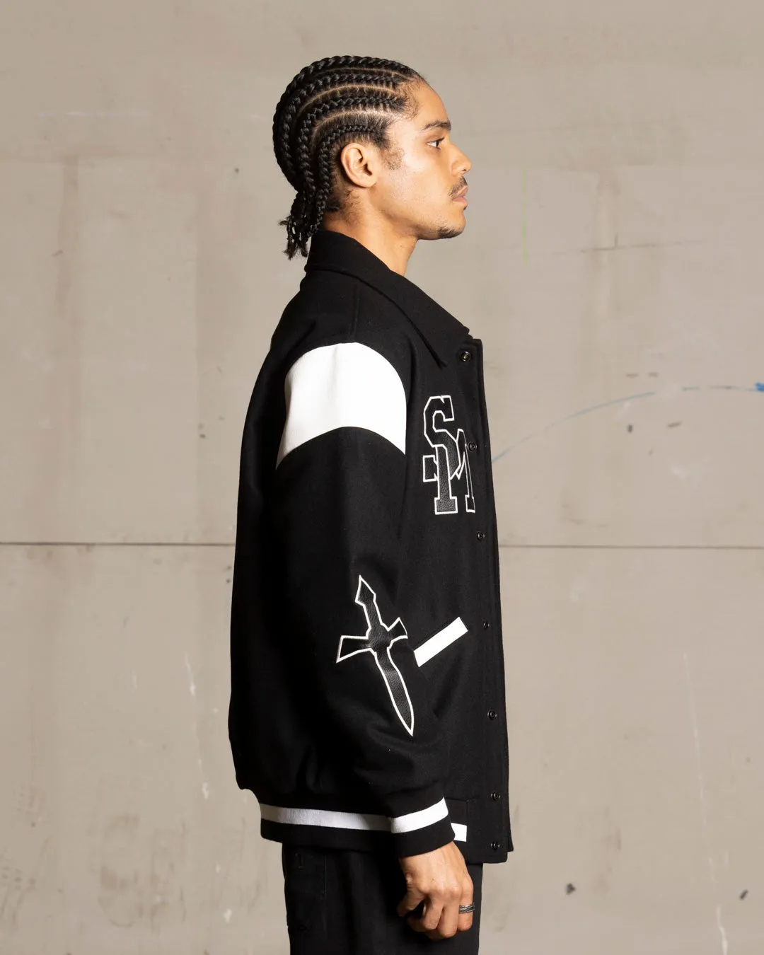 Saint Morta La Rambla Varsity Jacket Black/White