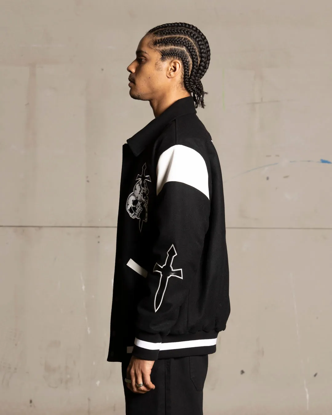 Saint Morta La Rambla Varsity Jacket Black/White