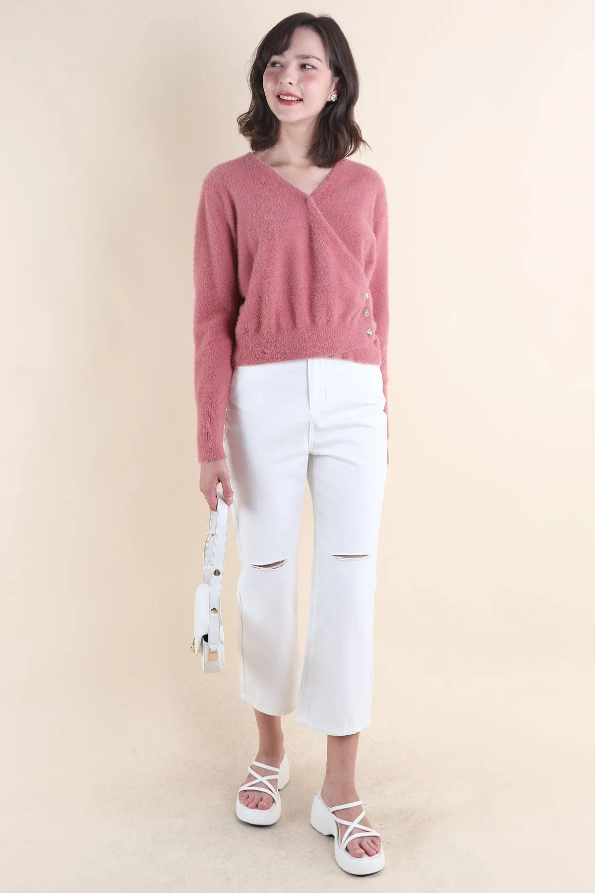 SAVANA KNIT TOP IN MAUVE