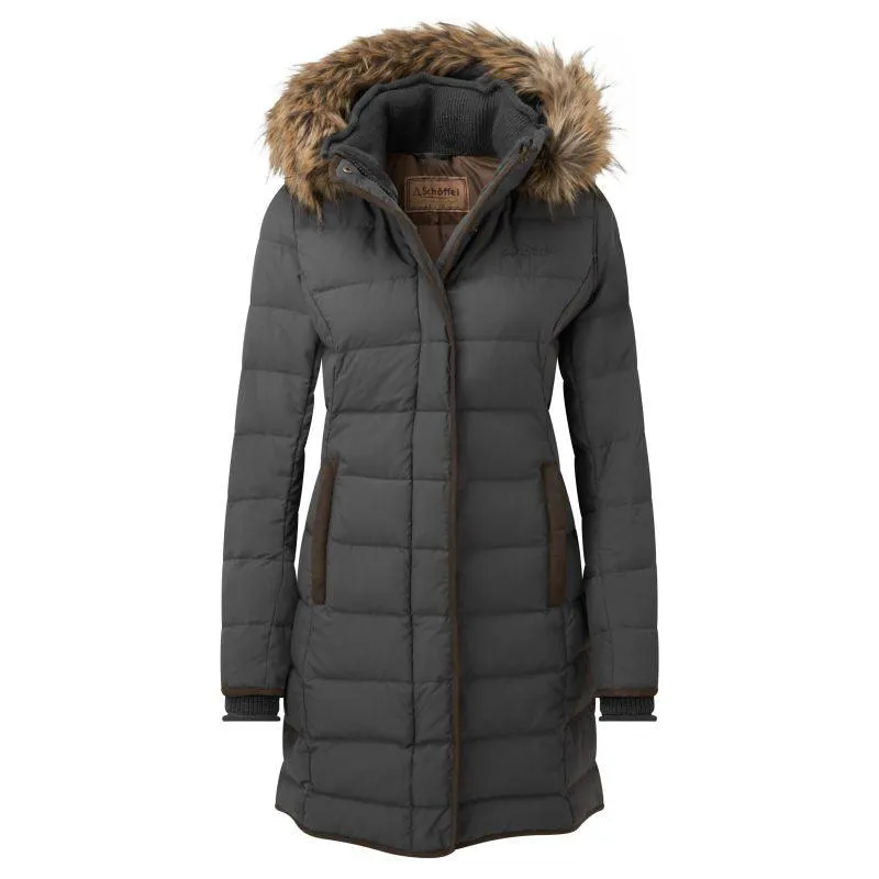 Schoffel Mayfair II Ladies Down Coat - Gunmetal