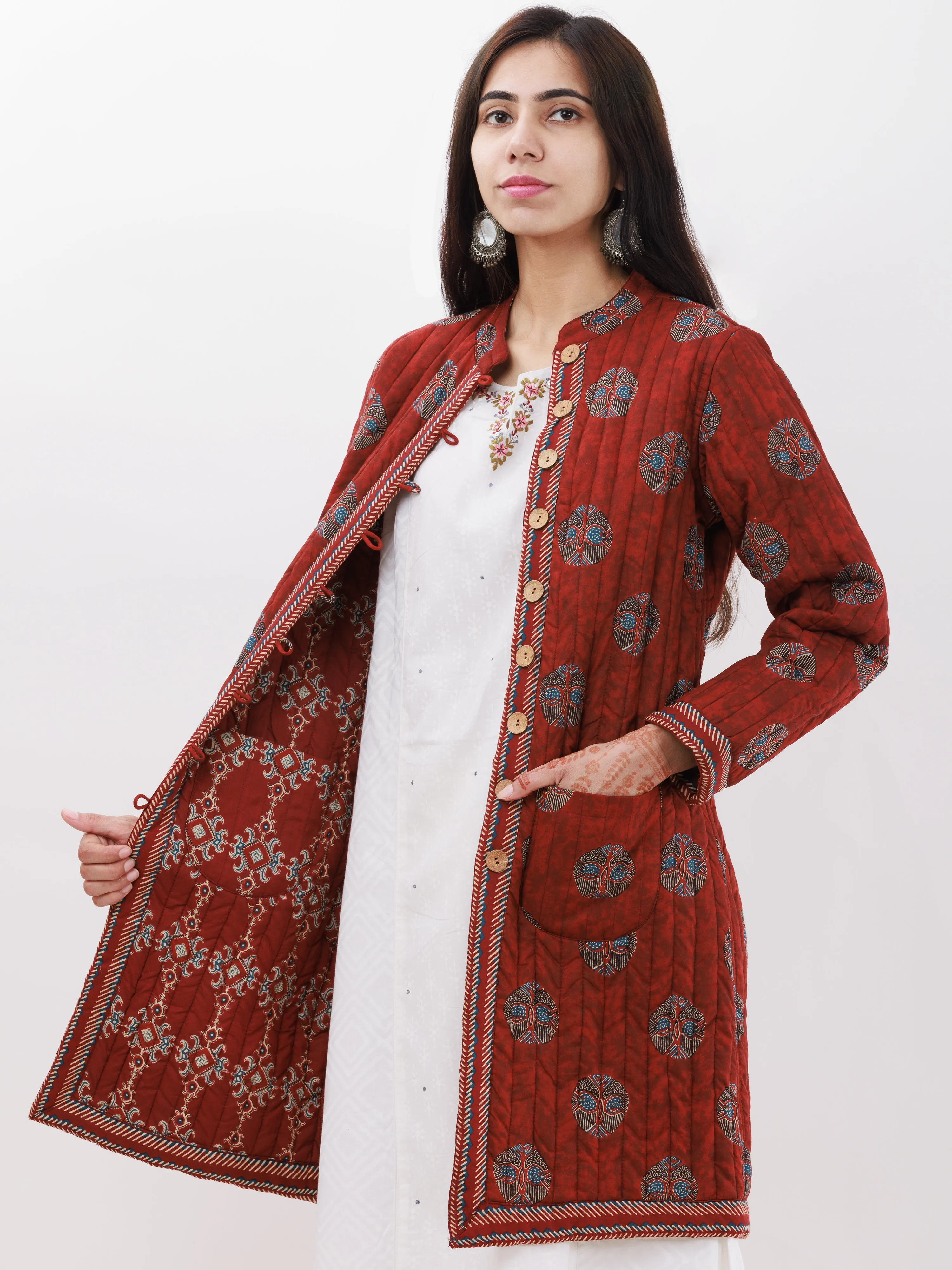 Shishir Mahar Ajrakh Quilted Reversible Jacket