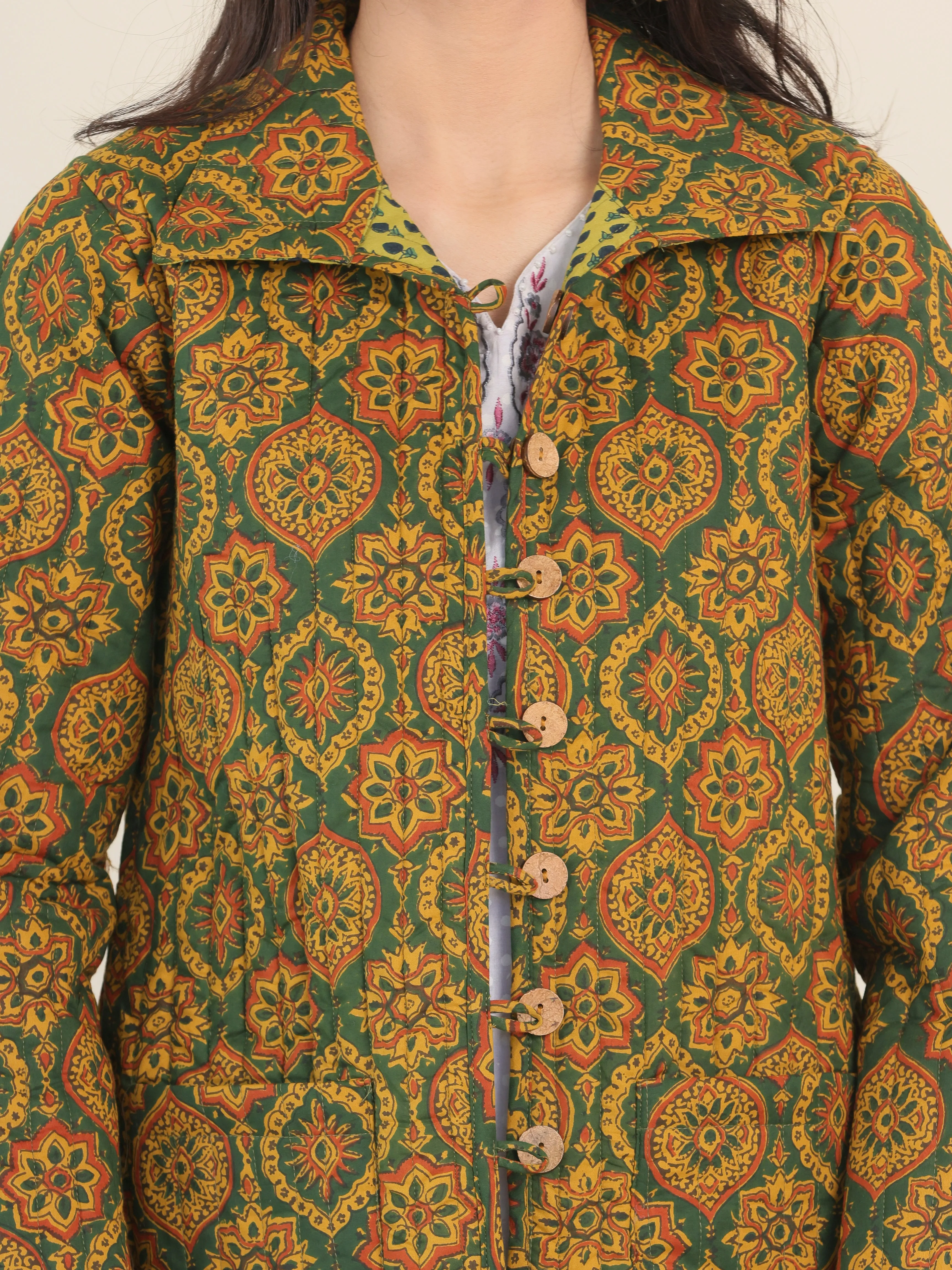 Shishir Manal Ajrakh Quilted Reversible Jacket