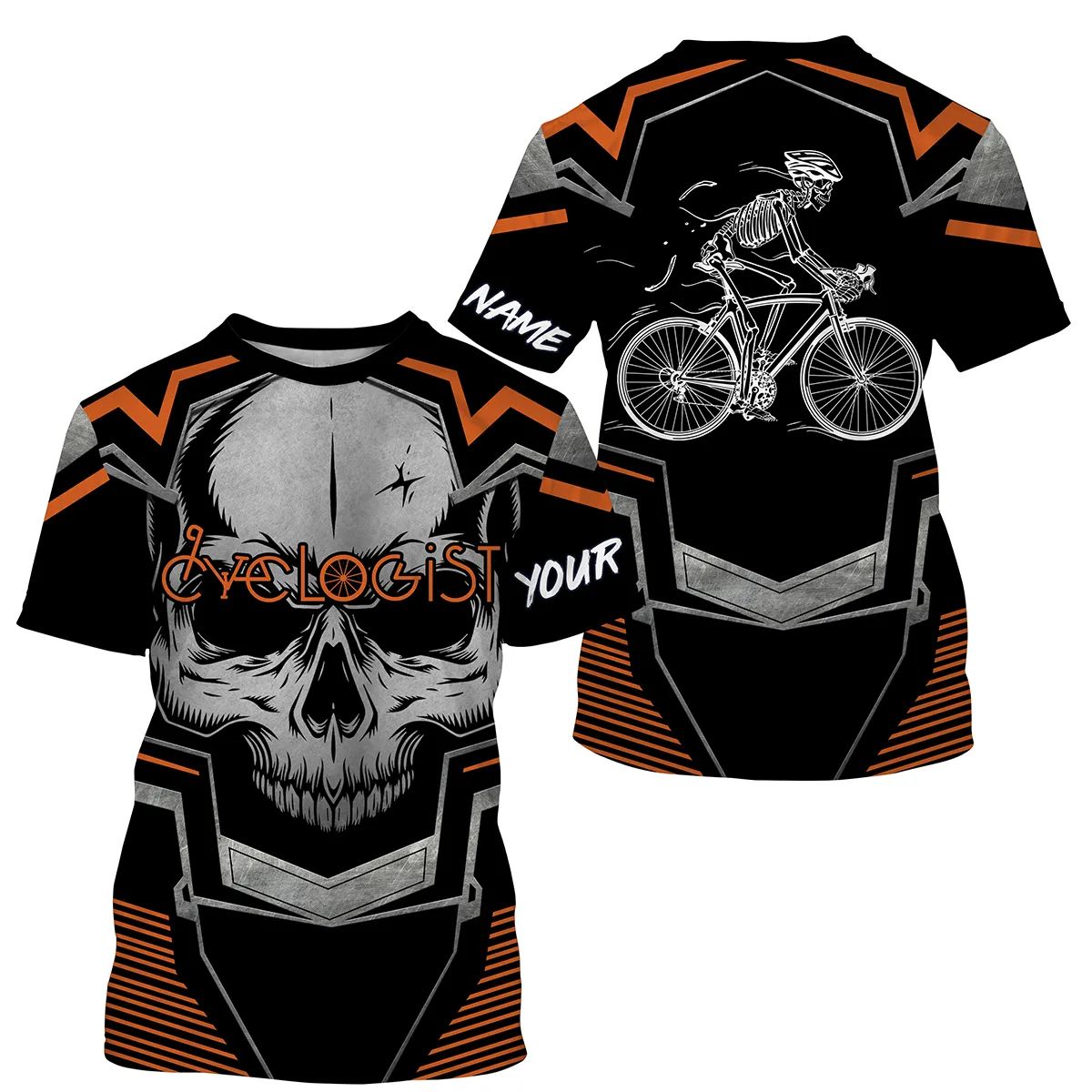 Skull Mountain Biking Jersey, MTB Jersey, Personalized Shirt for Cyclist, Biker Rider, Racing Cycling