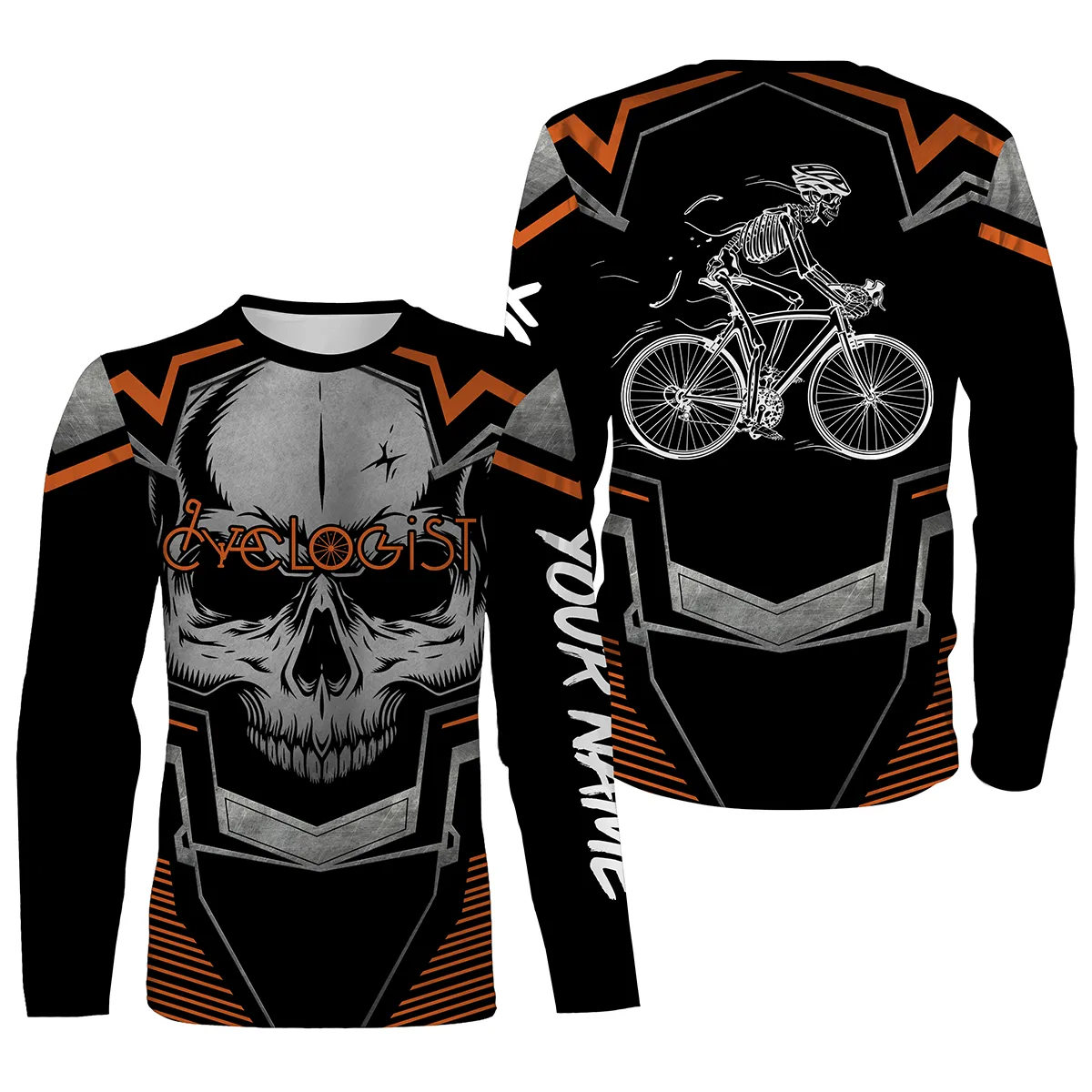 Skull Mountain Biking Jersey, MTB Jersey, Personalized Shirt for Cyclist, Biker Rider, Racing Cycling