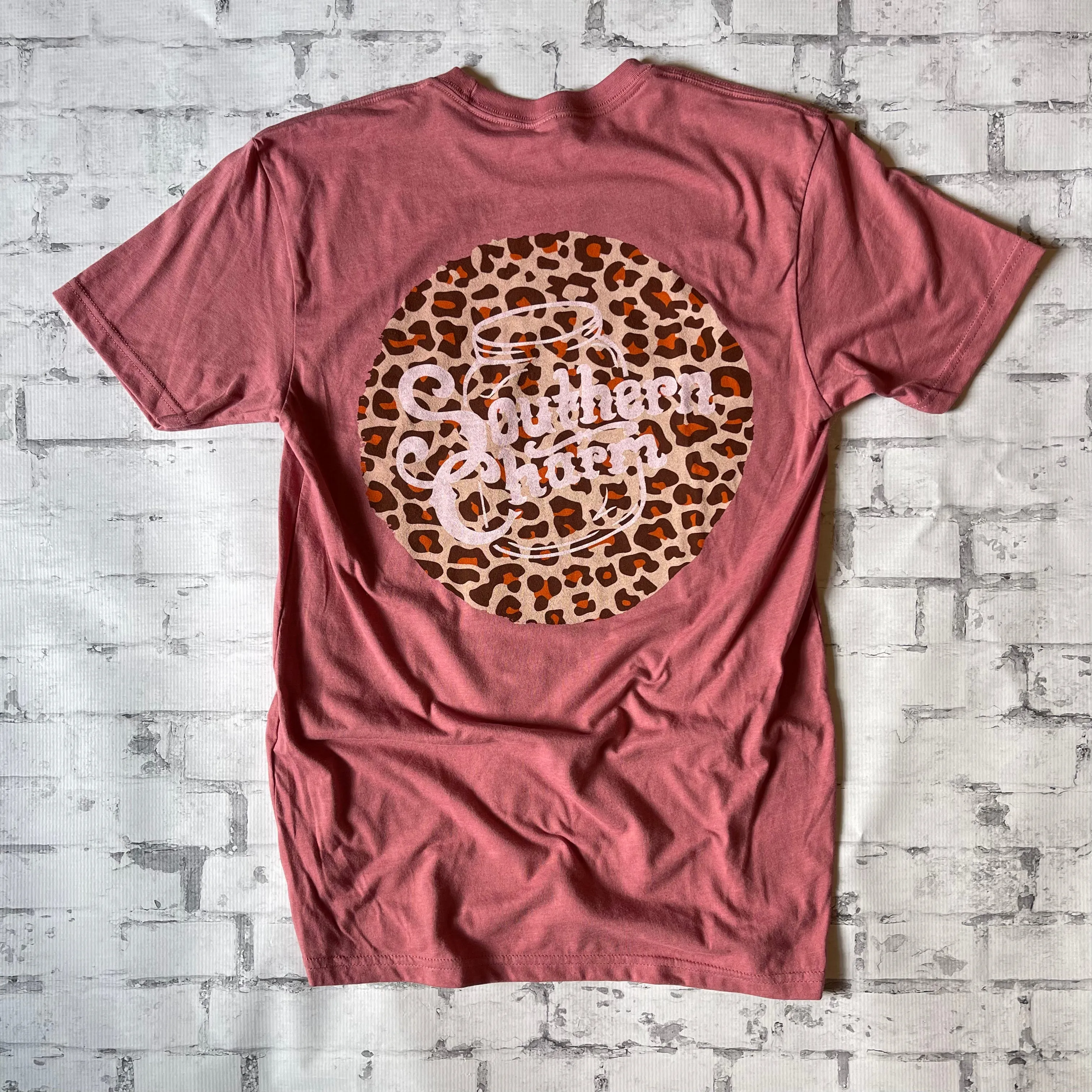 Southern Charm "Cheetah Original Circle" Short Sleeve T-shirt - Mauve