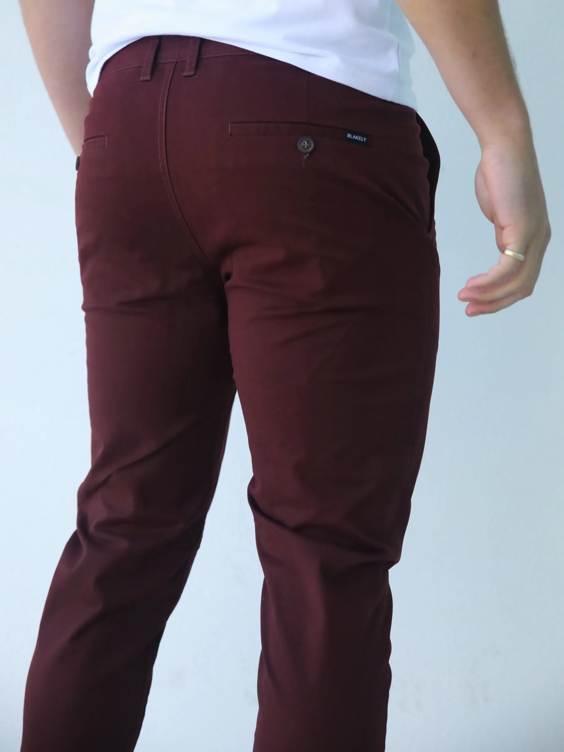 Stretch Chinos - Burgundy