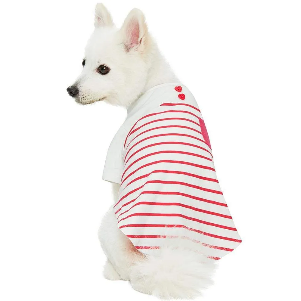 Summer Vacation Beach Stripes Design Matching Dog & Kid T-shirt, Pink