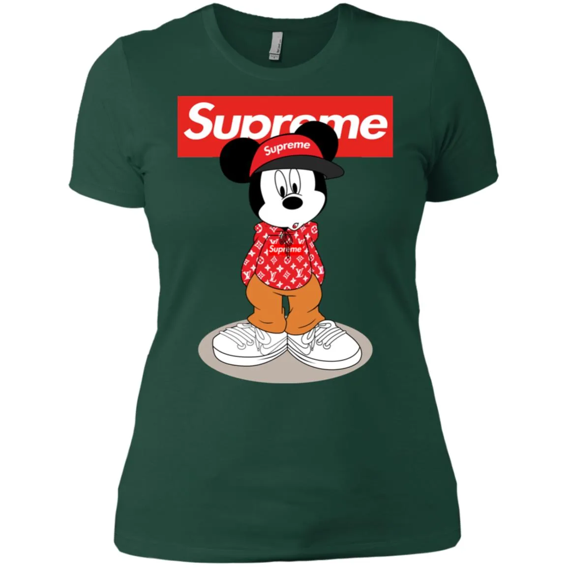 Supreme Mickey Mouse T-shirt Women Cotton T-Shirt