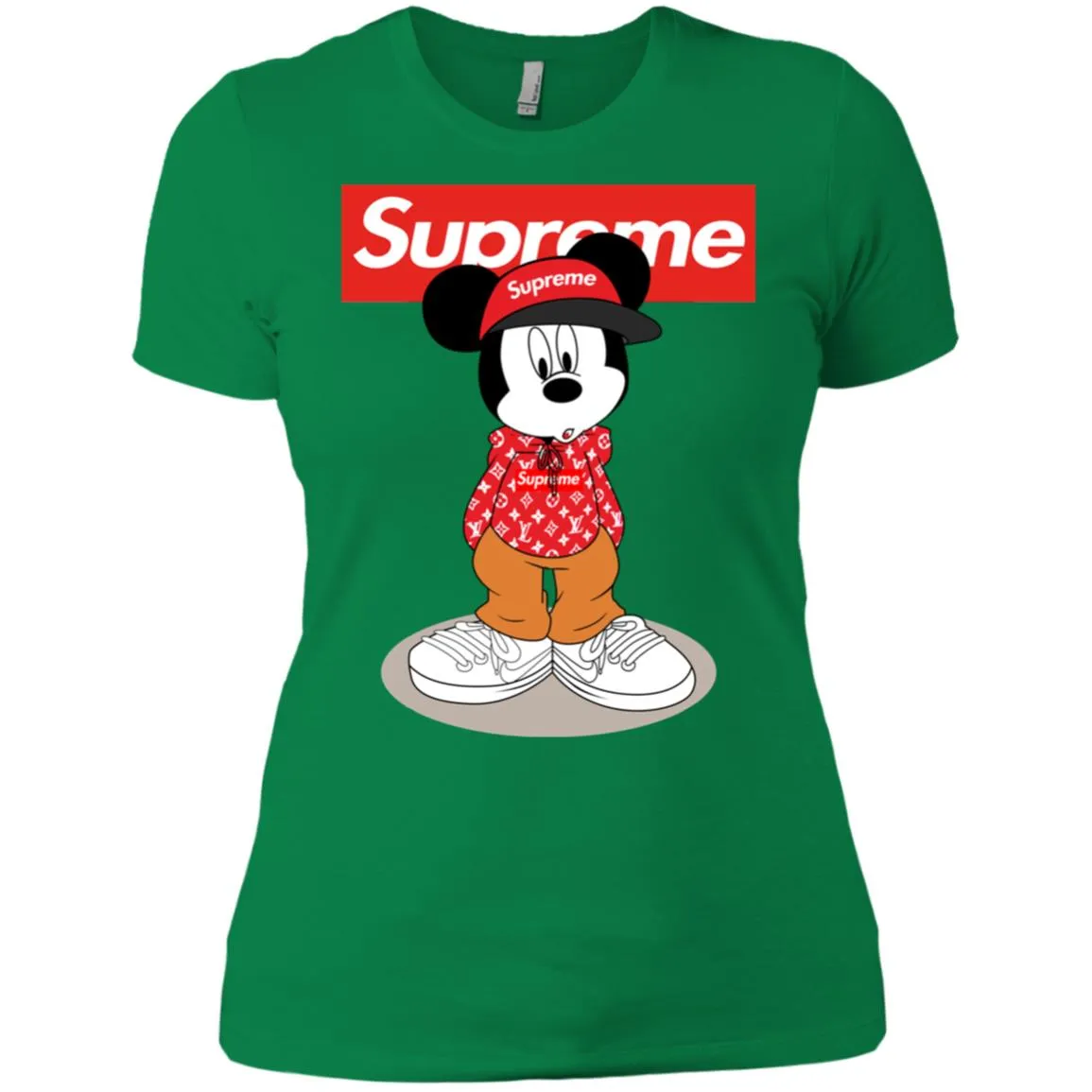 Supreme Mickey Mouse T-shirt Women Cotton T-Shirt