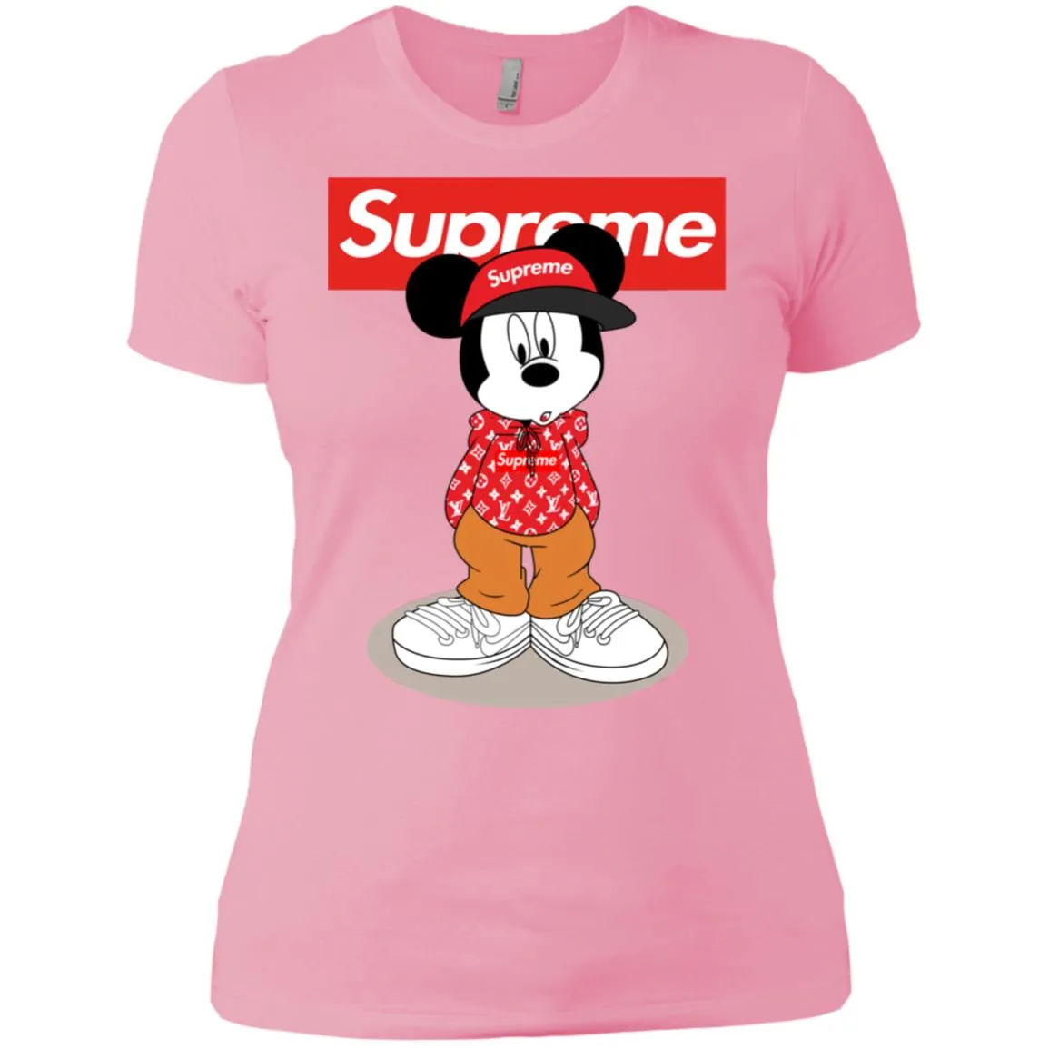 Supreme Mickey Mouse T-shirt Women Cotton T-Shirt