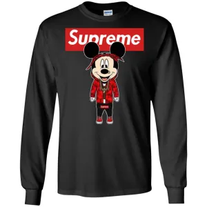 Supreme Mickey Style Fashion T-shirt Men Long Sleeve Shirt