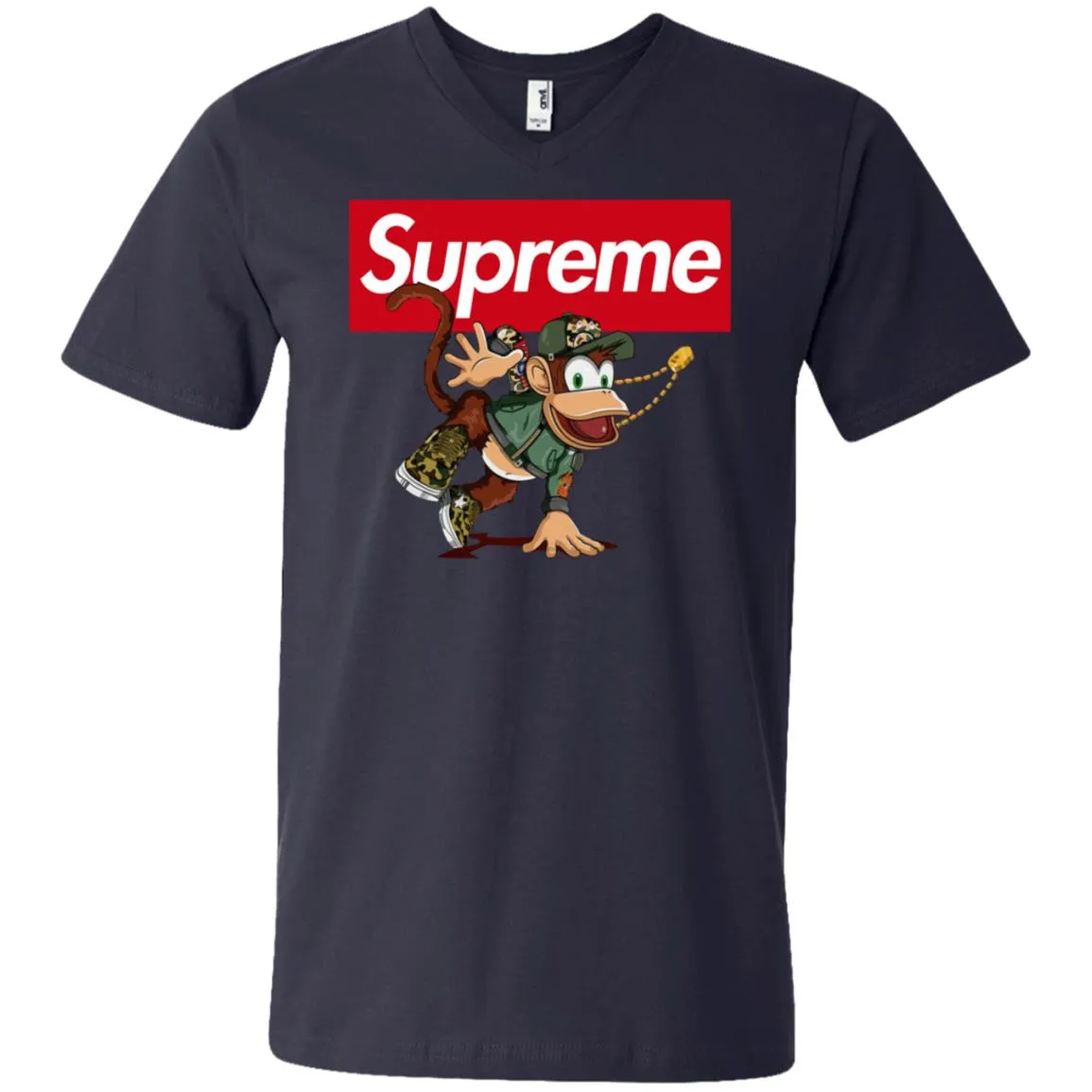 Supreme Monkey T-shirt Men V-Neck T-Shirt