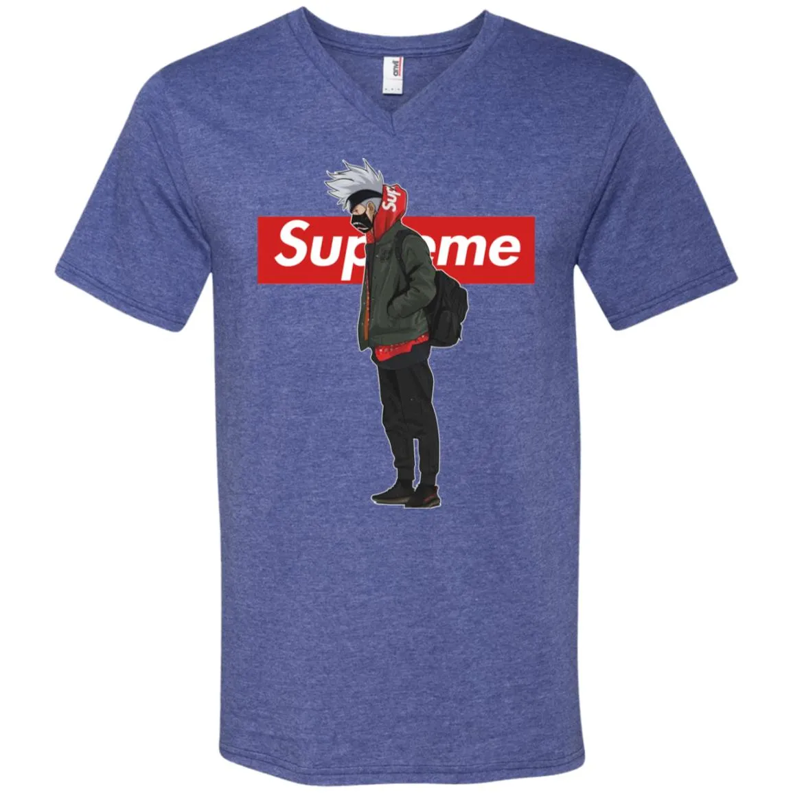 Supreme Naruto Funny Style T-shirt Men V-Neck T-Shirt