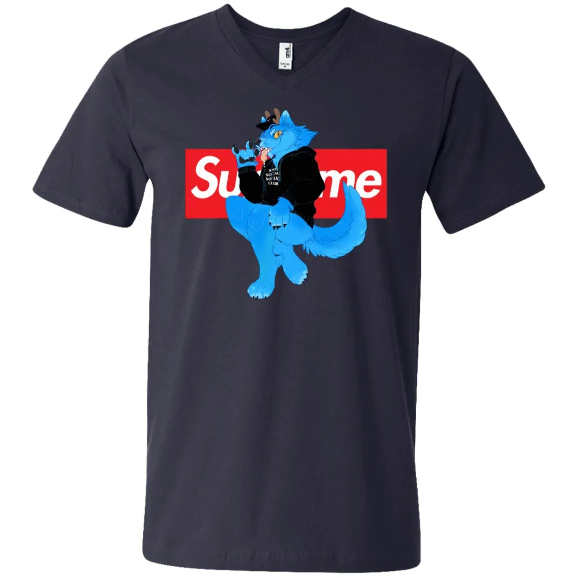 Supreme Woft T-shirt Men V-Neck T-Shirt