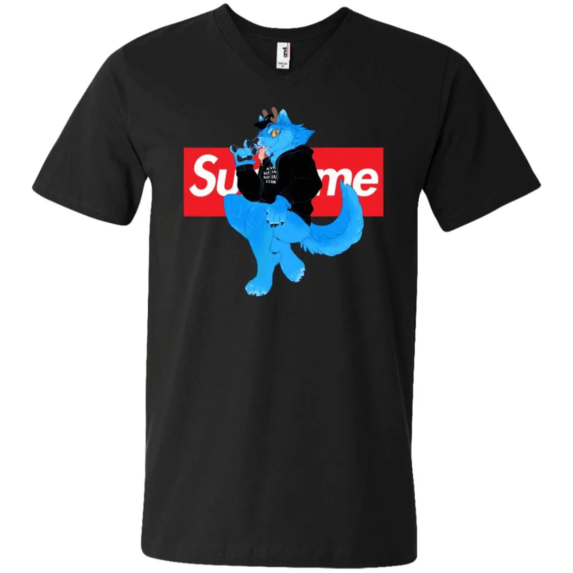 Supreme Woft T-shirt Men V-Neck T-Shirt