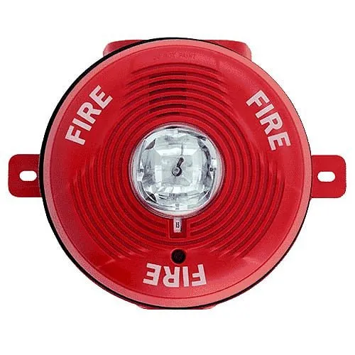 System Sensor PC2RHK SpectrAlert Advance Outdoor Selectable Output Horn Strobe, 2-Wire, High CD, Ceiling Mount, "FIRE" Marking, Red