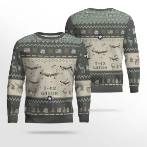 T-43 Gator T43 Aircraft Ugly Sweater, Ugly Sweater Christmas Shirt for Men Dad Veteran