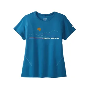 T-Shirt Brooks Distance 2.0 Short Sleeve Blue Women's