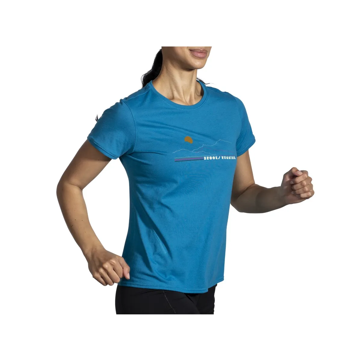 T-Shirt Brooks Distance 2.0 Short Sleeve Blue Women's