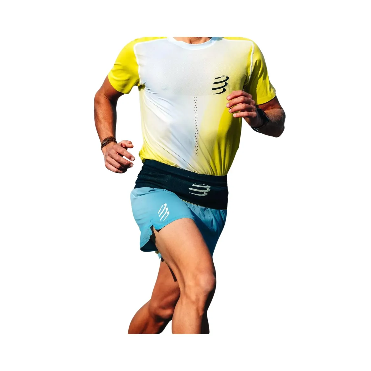 T-Shirt Compressport Performance SS Short Sleeve Yellow White