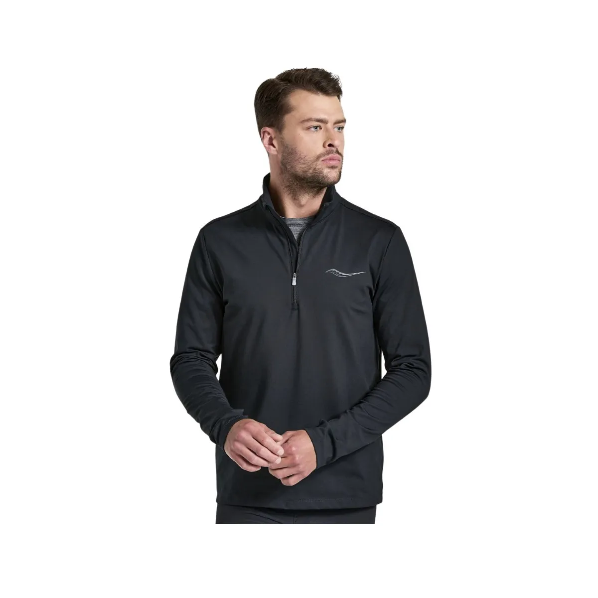 T-Shirt Saucony Solstice Long Sleeve 1/4 Zip Black