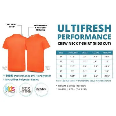 Ultifresh Performance Crew Neck T-Shirt (Kids Cut)