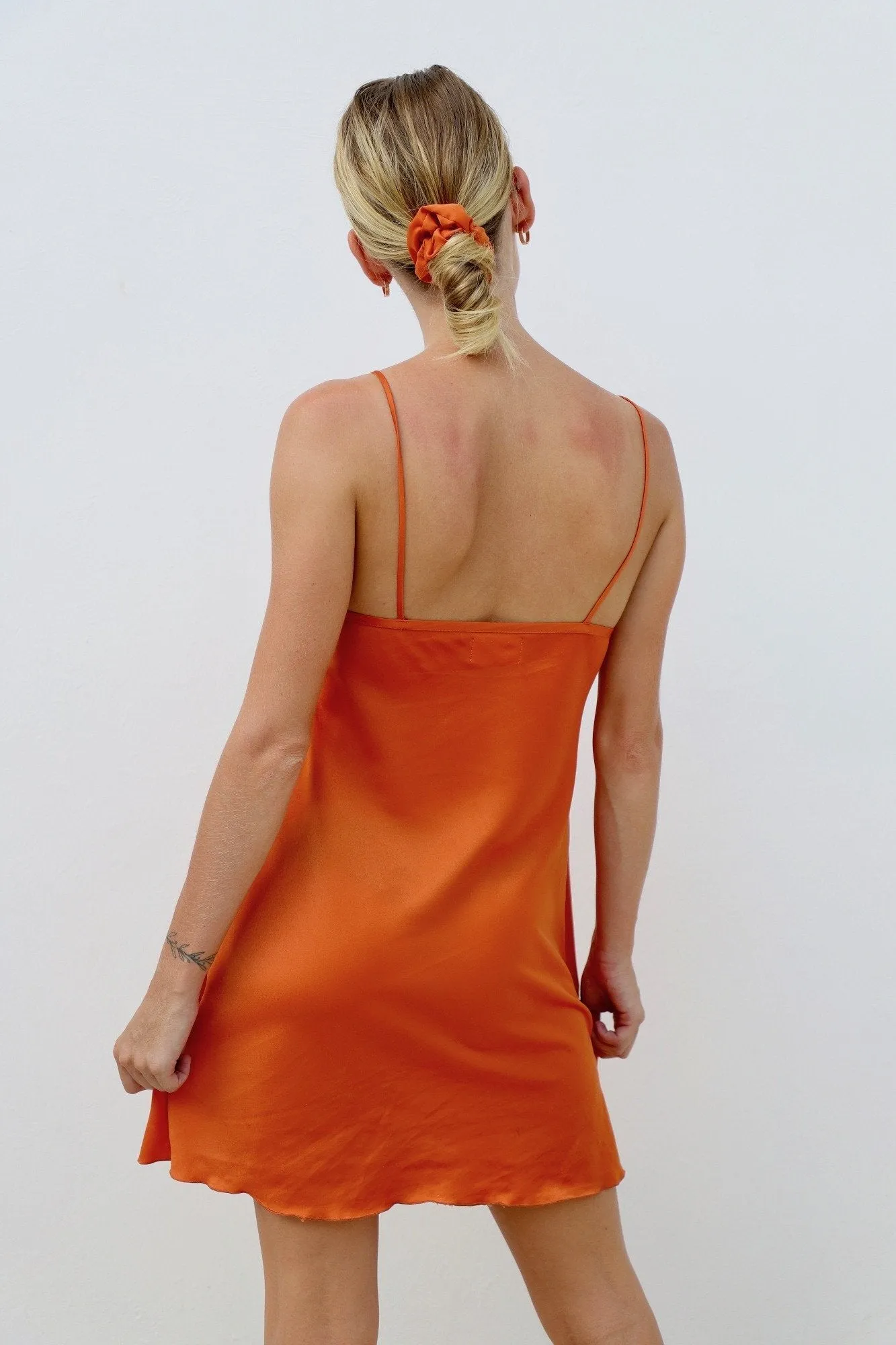 Upcycled Burnt Orange Slip Dress