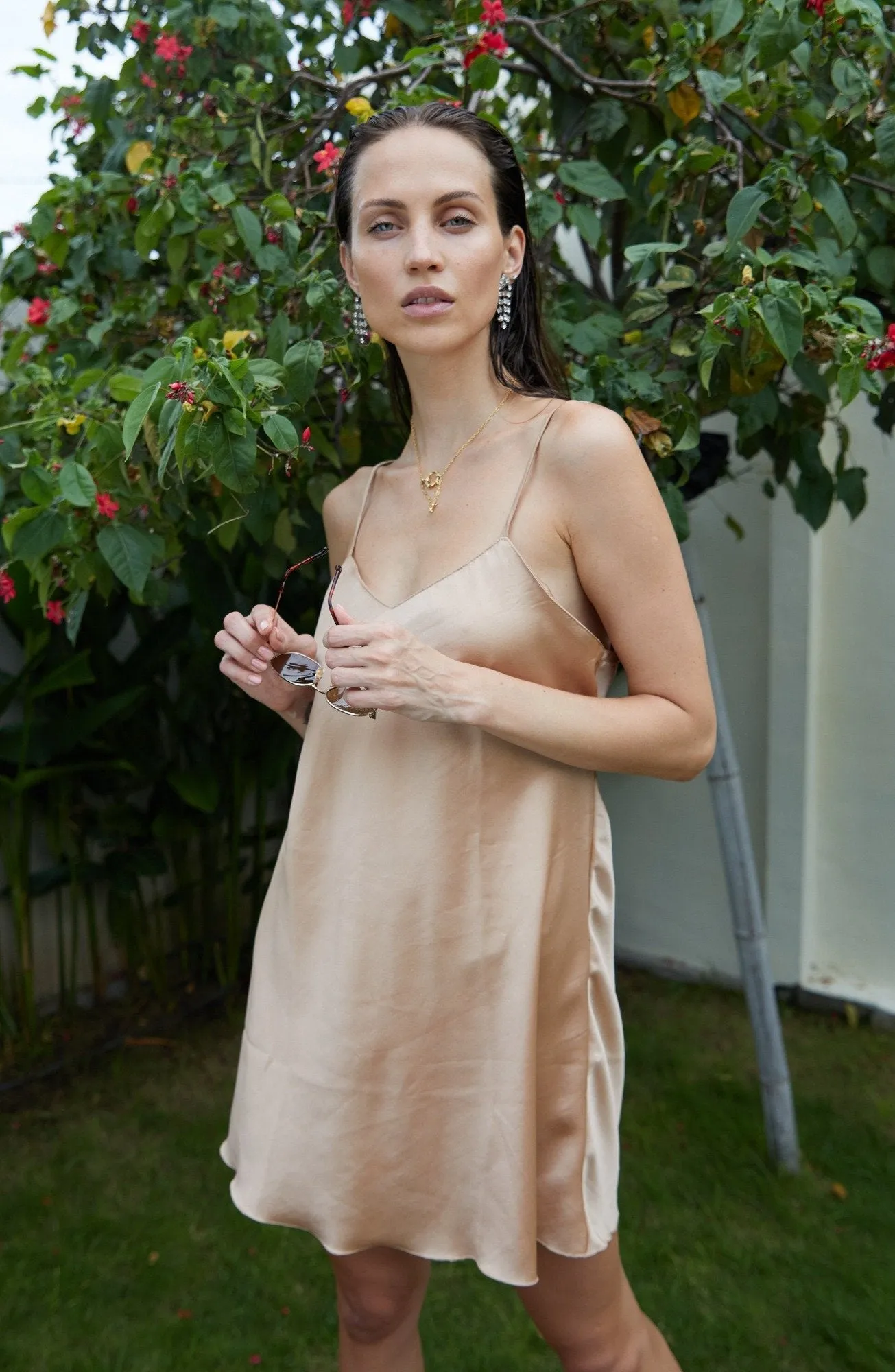 Upcycled Creme Nude Slip Dress