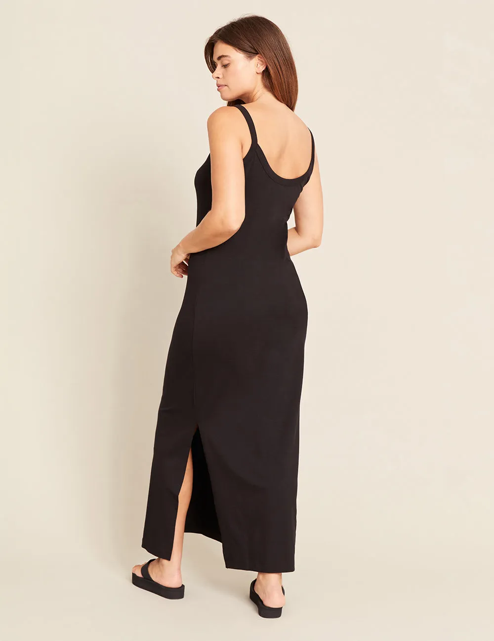 V-Neck Slip Dress - Black