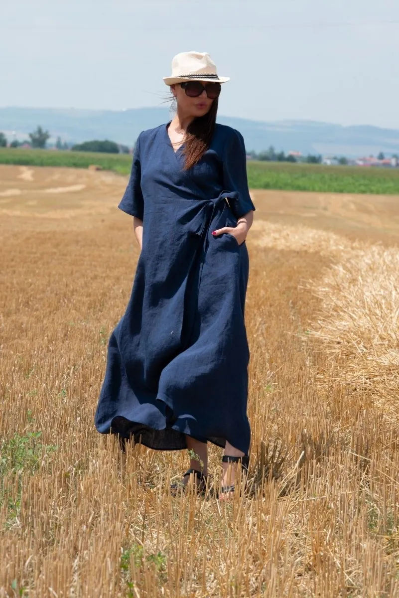 VERONA Summer Linen Wrap Dress