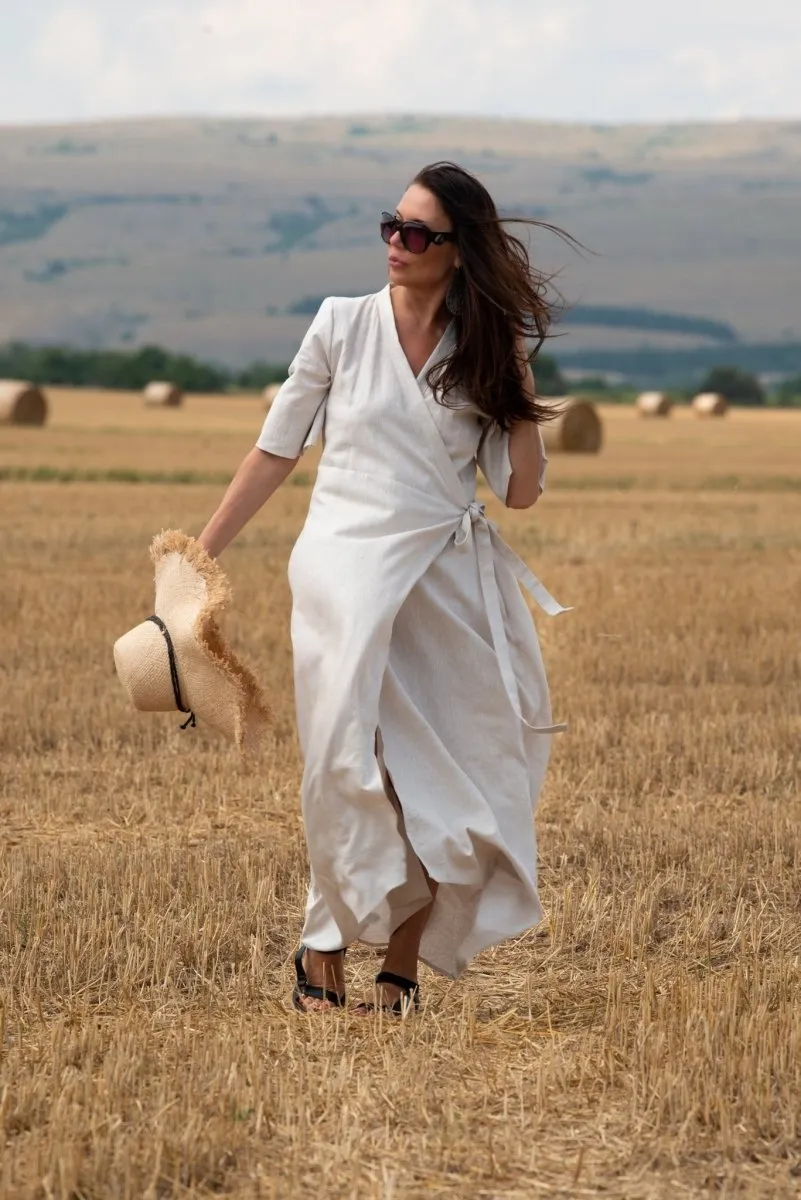 VERONA Summer Linen Wrap Dress