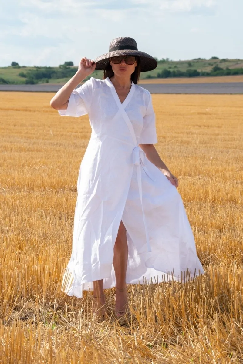 VERONA Summer Linen Wrap Dress