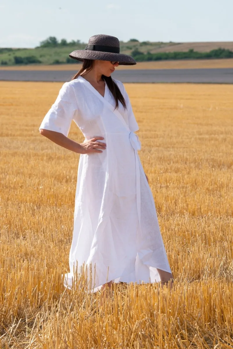 VERONA Summer Linen Wrap Dress