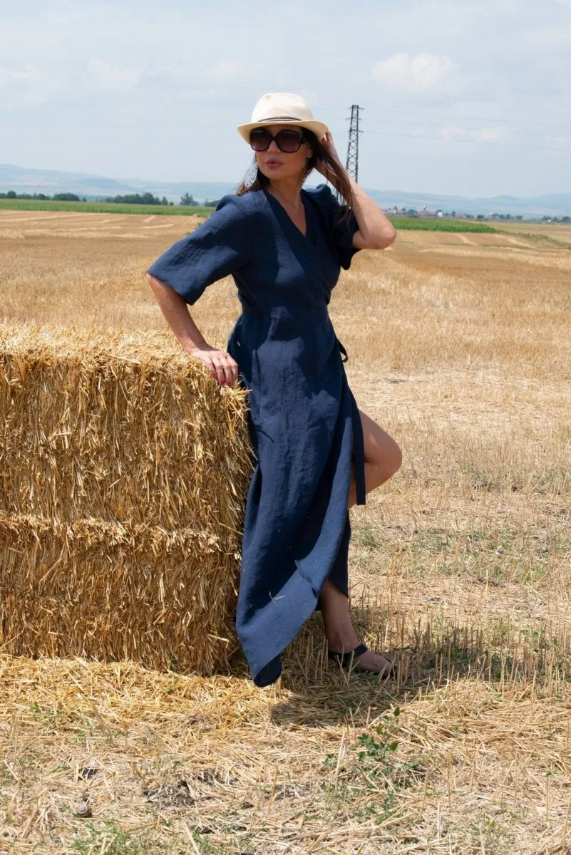 VERONA Summer Linen Wrap Dress