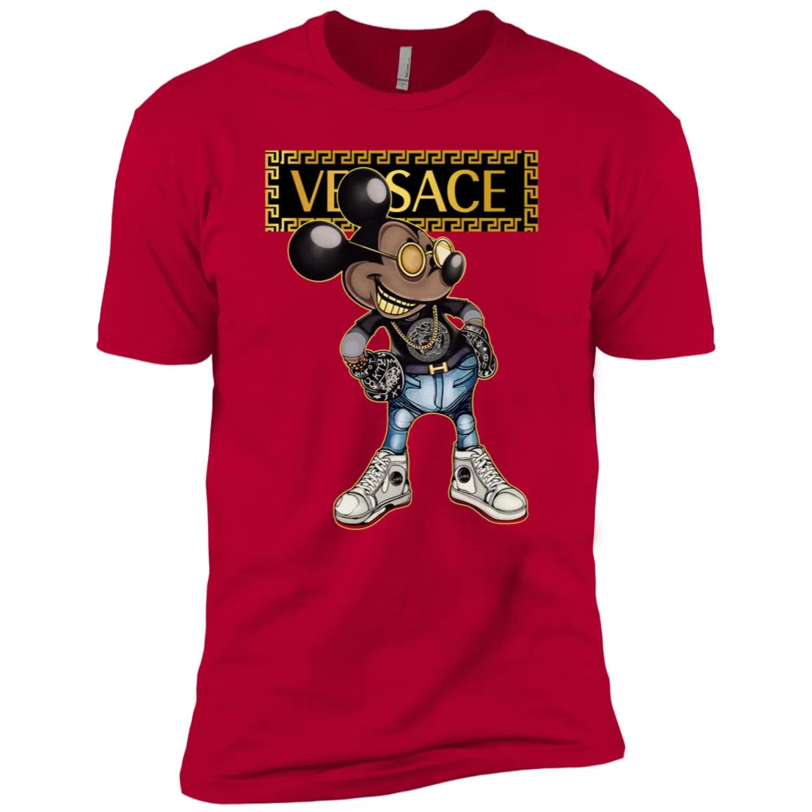 Versace Mickey Mouse Cartoon T-shirt Men Short Sleeve T-Shirt