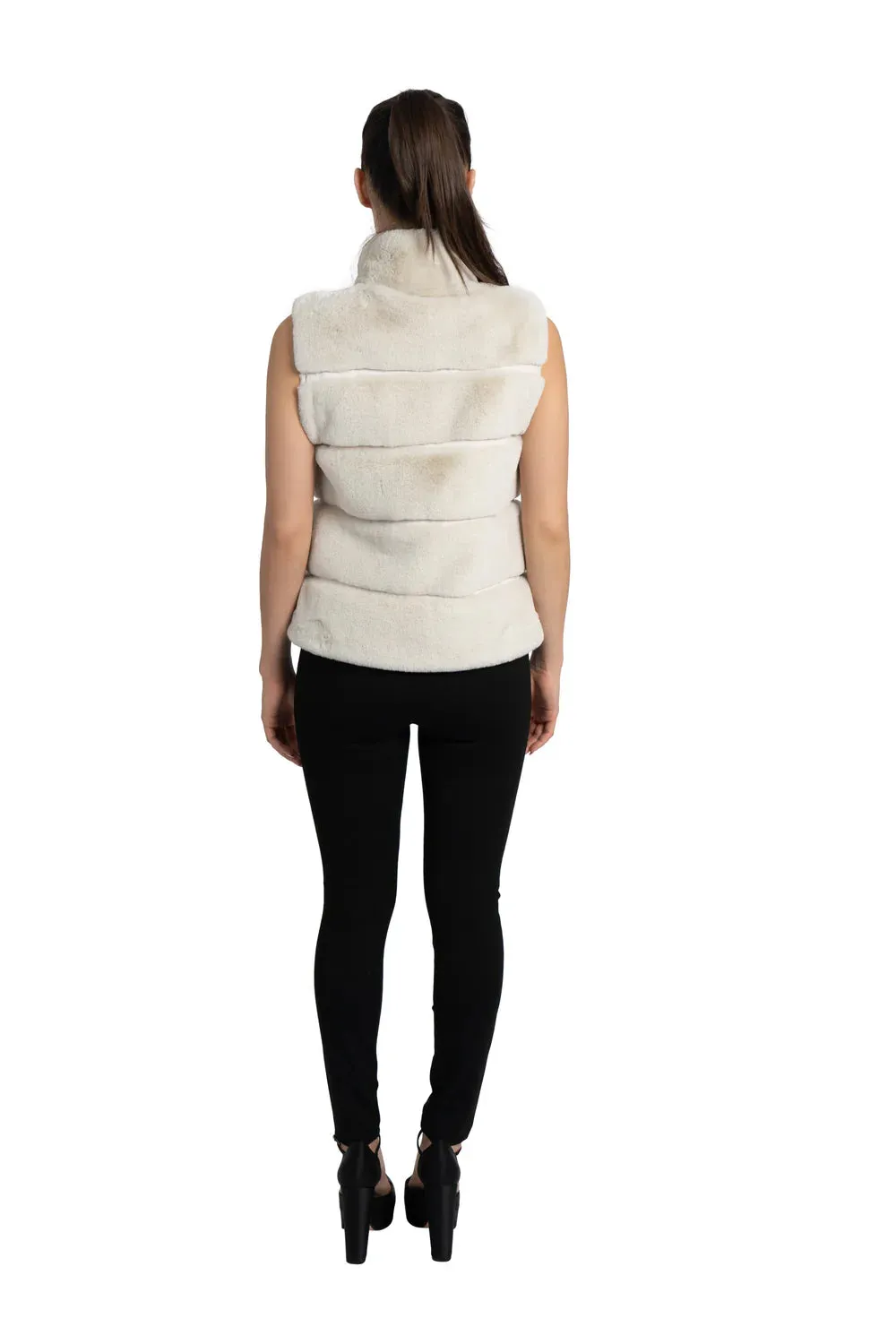 Vince Faux Fur Vest - Ivory