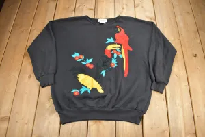 Vintage 1980s Adolfo Sport Parrot Theme Crewneck