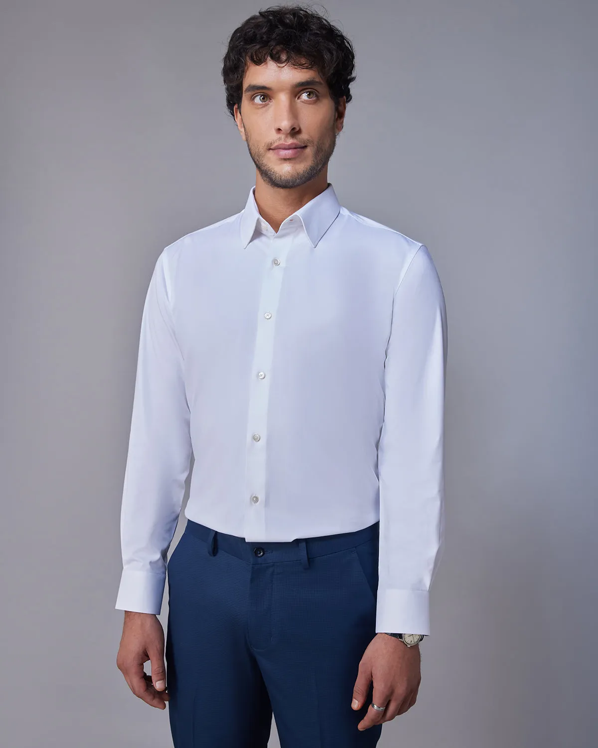 White Wrinkle Free Stretch Shirt