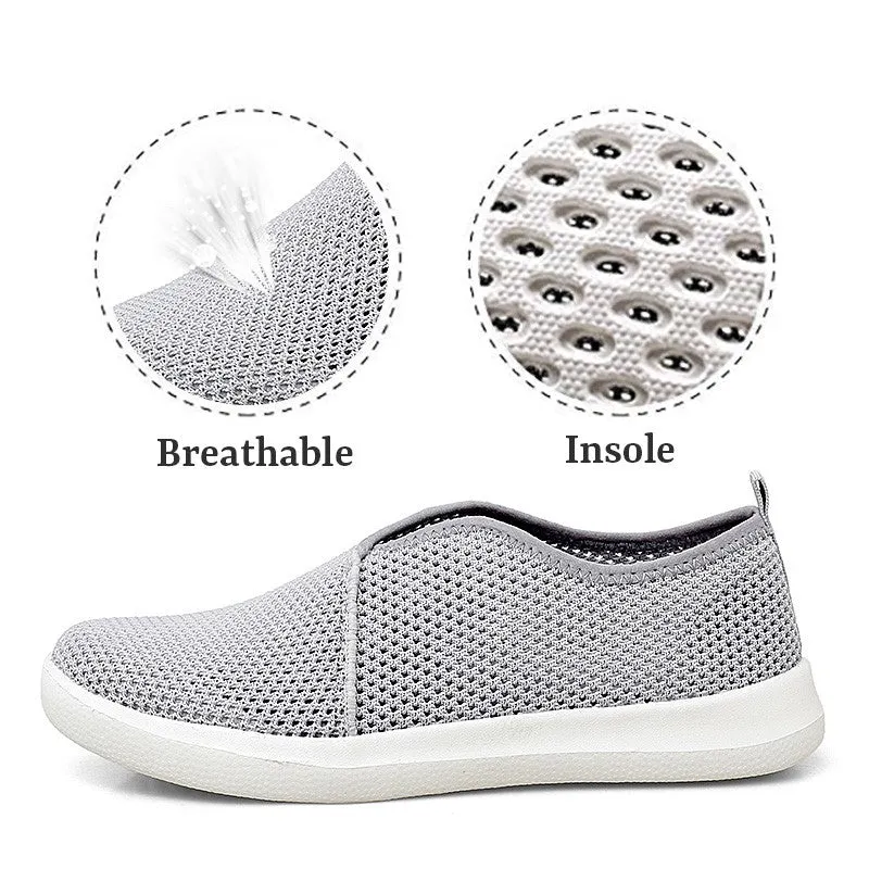 Women's breathable flat slip-on leisure tennis sneakers