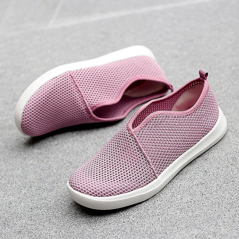 Women's breathable flat slip-on leisure tennis sneakers