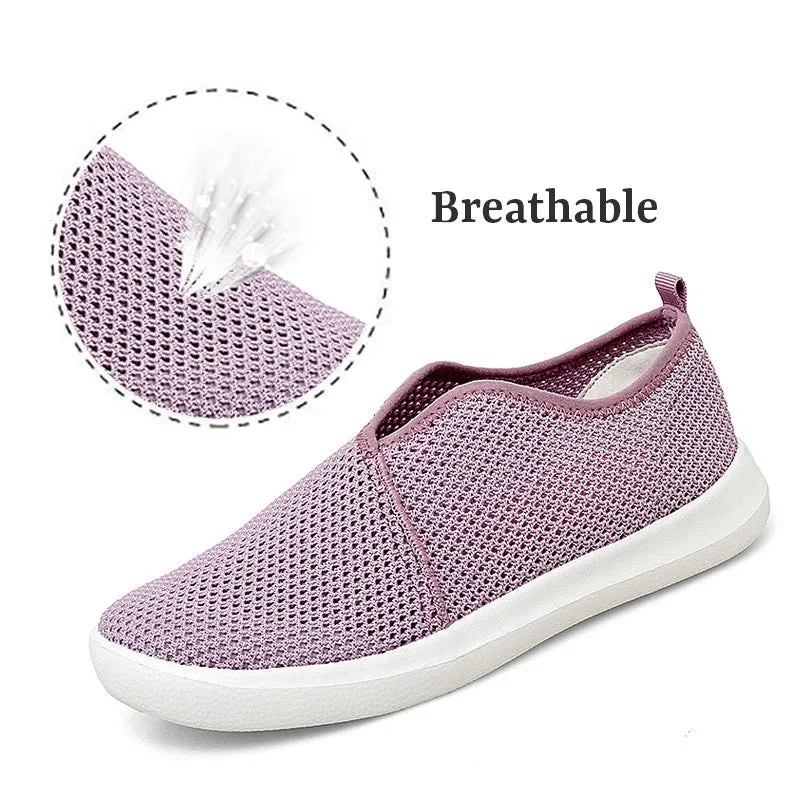 Women's breathable flat slip-on leisure tennis sneakers