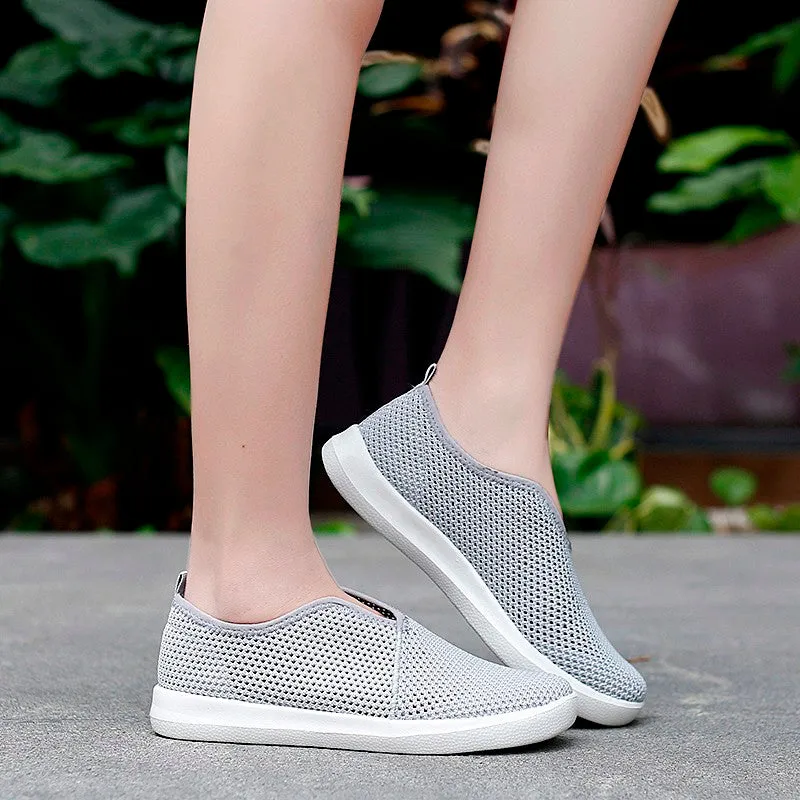 Women's breathable flat slip-on leisure tennis sneakers