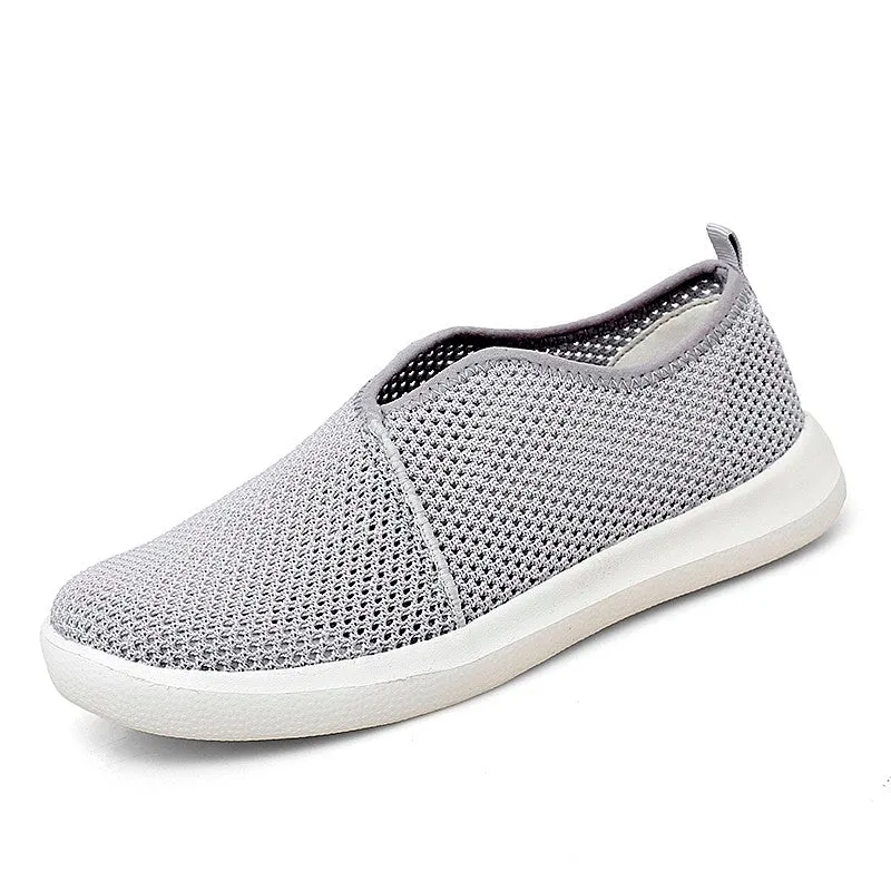 Women's breathable flat slip-on leisure tennis sneakers