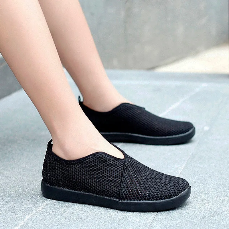 Women's breathable flat slip-on leisure tennis sneakers