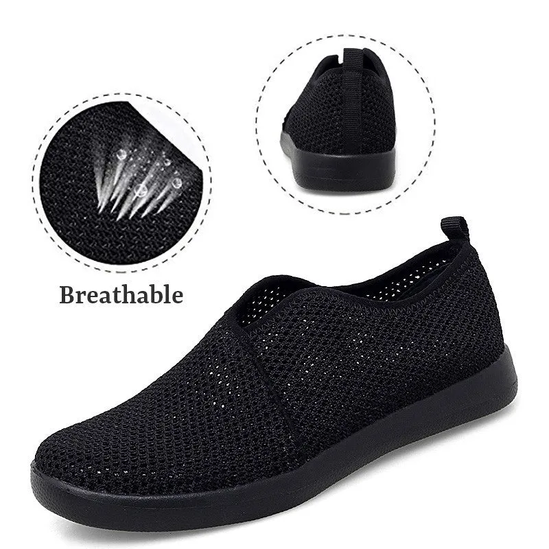 Women's breathable flat slip-on leisure tennis sneakers