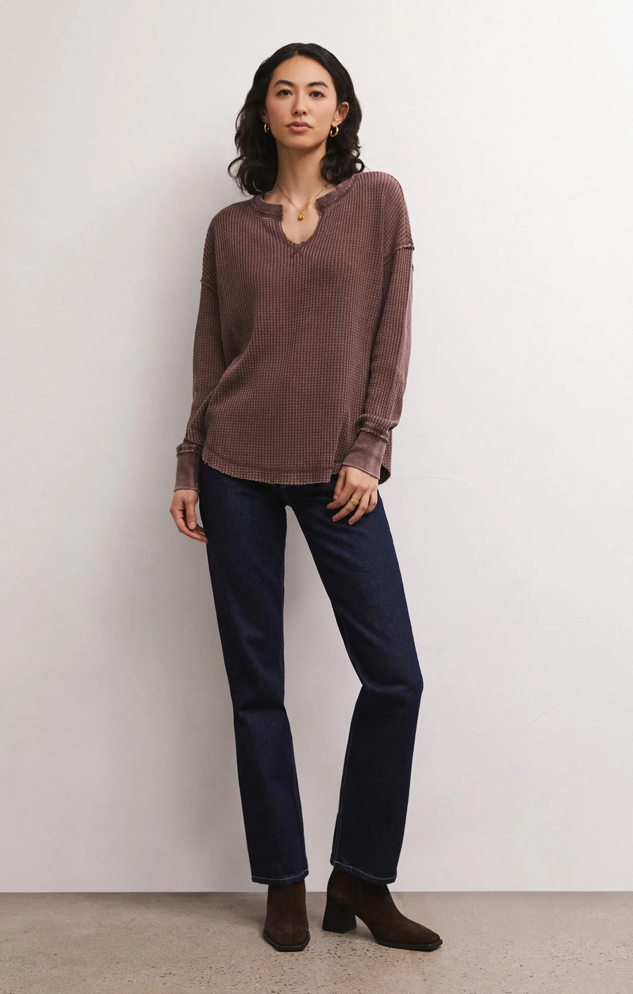 Z Supply Driftwood Thermal LS Top