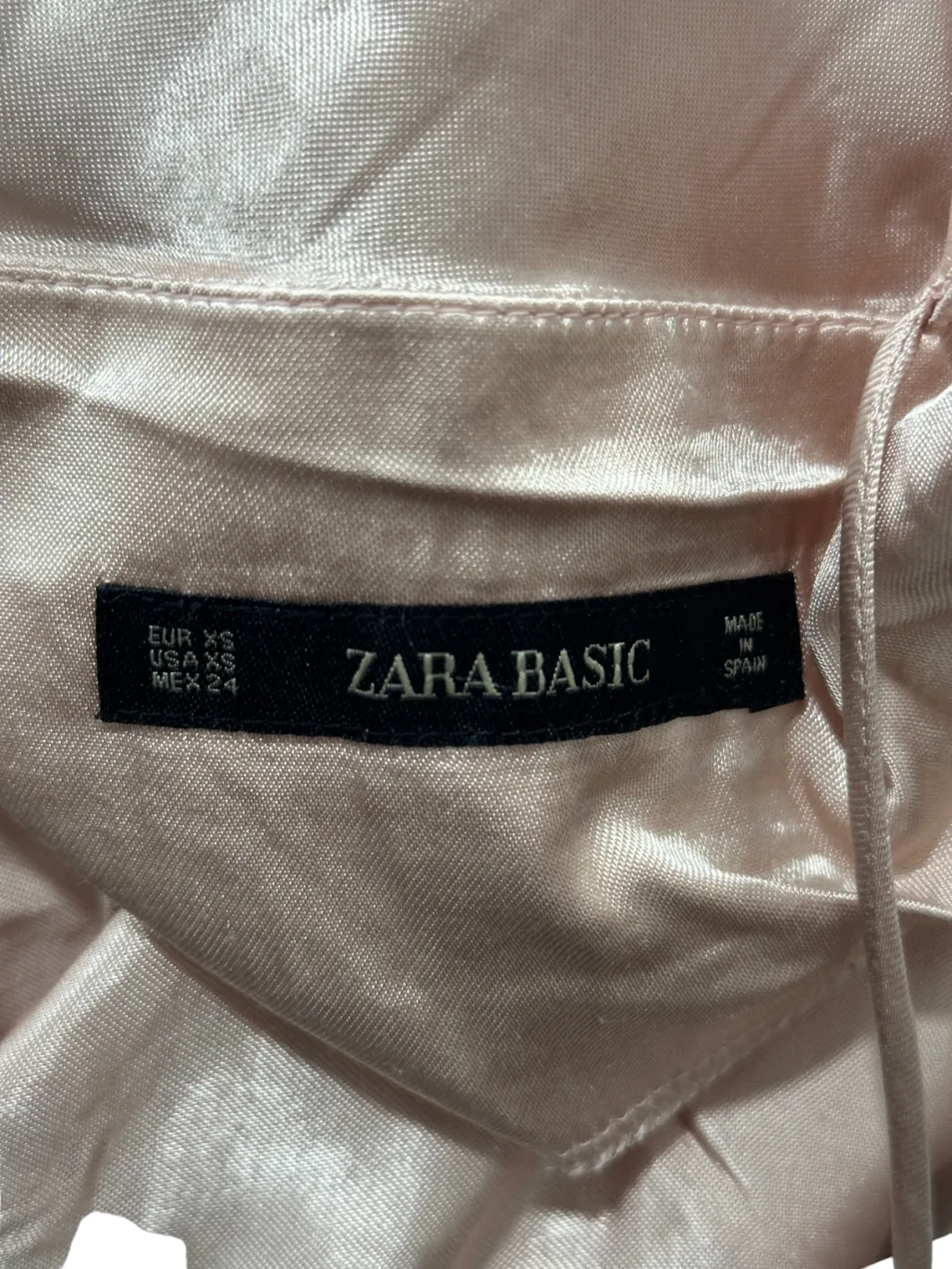 Zara Basic Pink Satin Slip Dress XS