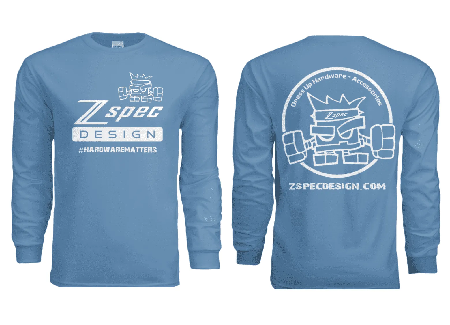 ZSPEC Long-Sleeve Cotton T-Shirt, Light Blue